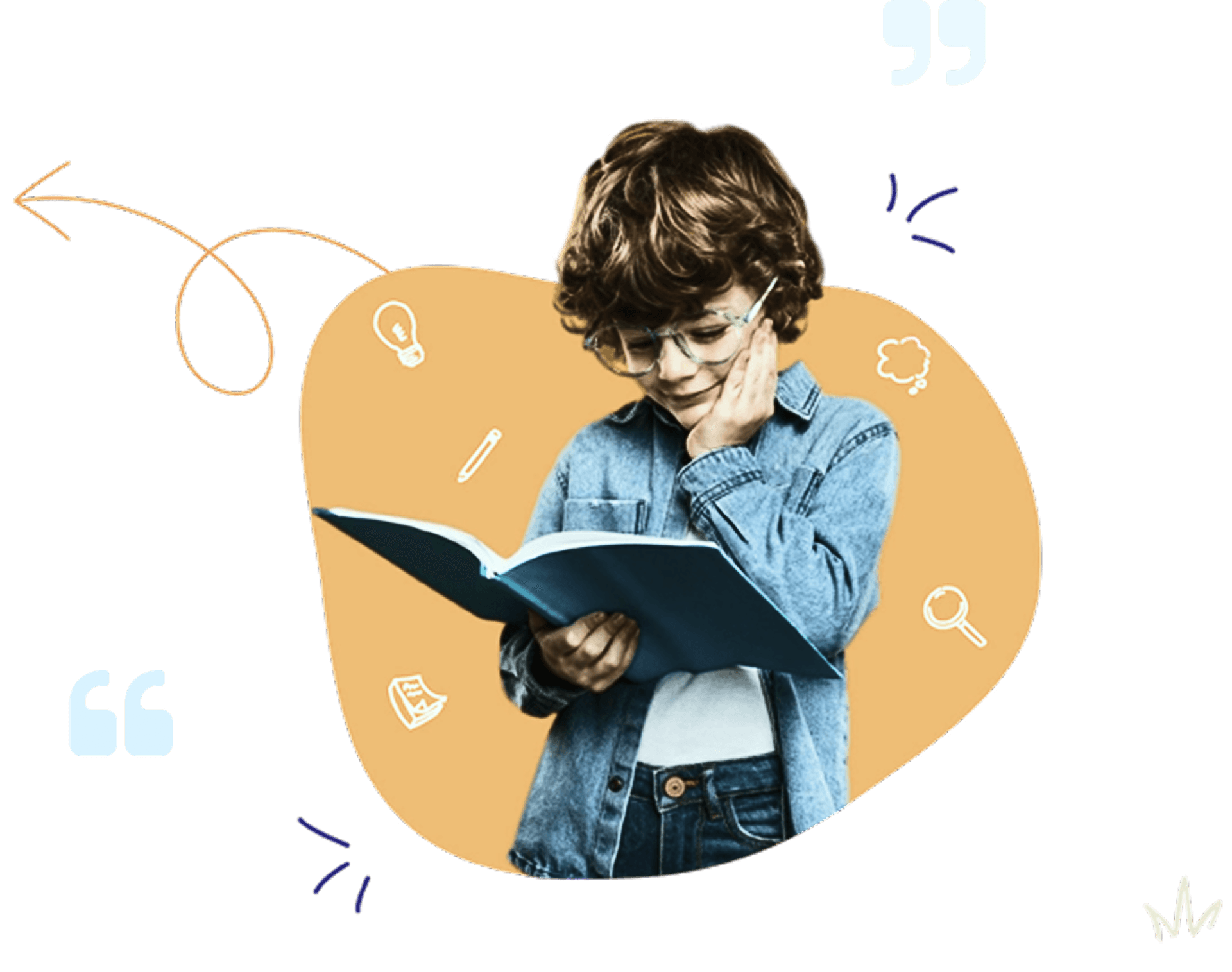 Child reading a book